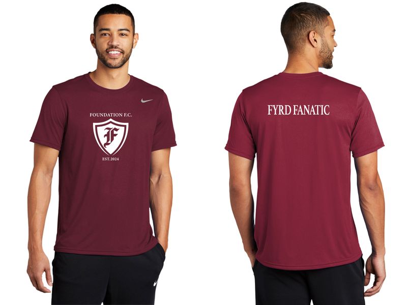 Unisex Nike Performance *FYRD FANATIC, FYRD FAMILY, FYRD SIBLING* Short Sleeve Tee- Maroon, Carbon Heather