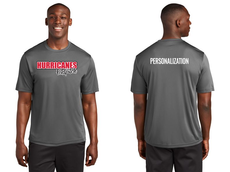 Adult Short Sleeve Performance T- shirt- Black/ Iron Grey/ White