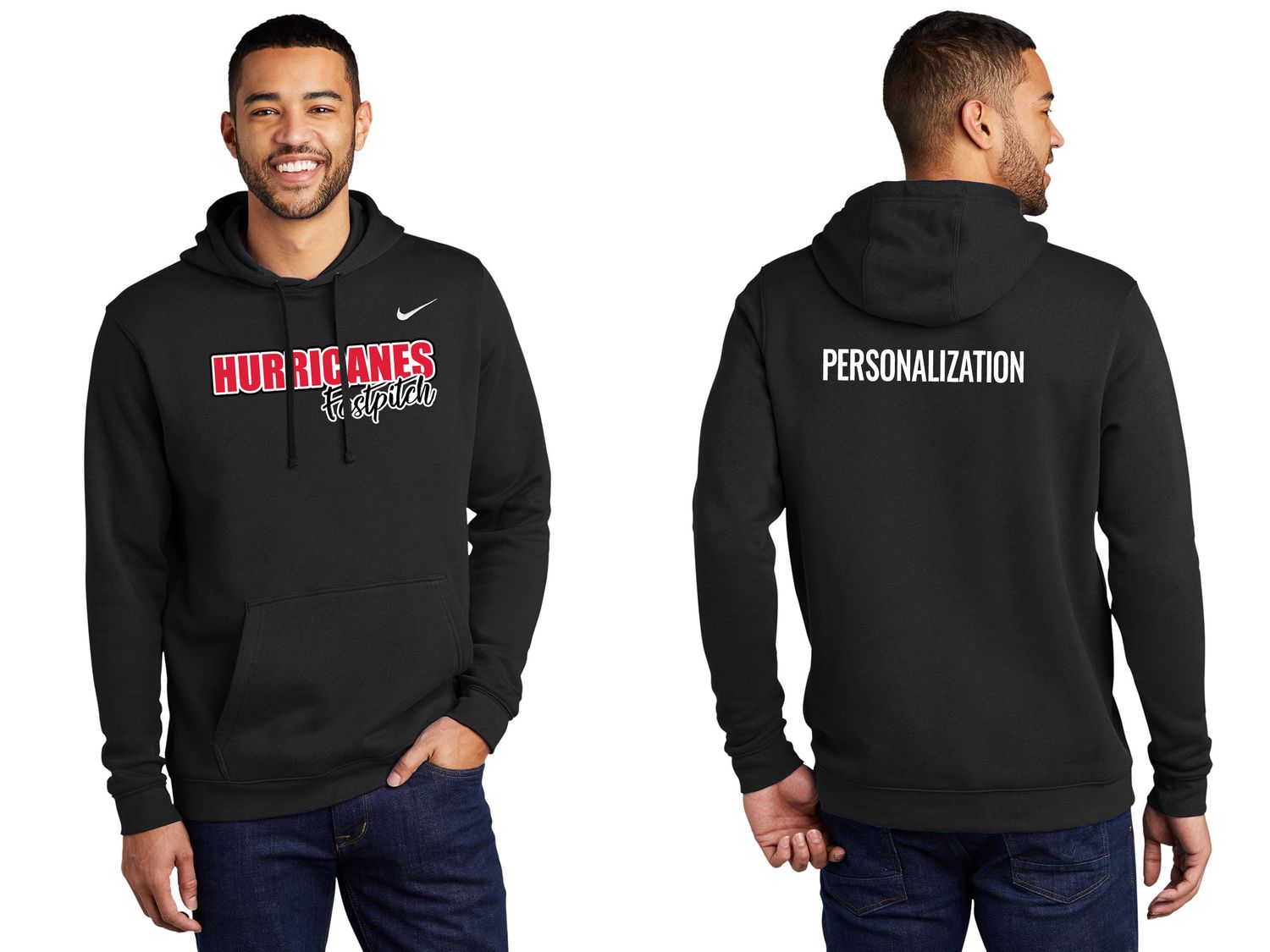 Adult Nike Club Fleece Pullover Hoodie- Black, Dark Grey, White