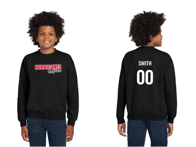 Youth Cotton Blend Crewneck Sweatshirt - Black/ Sport Grey, White