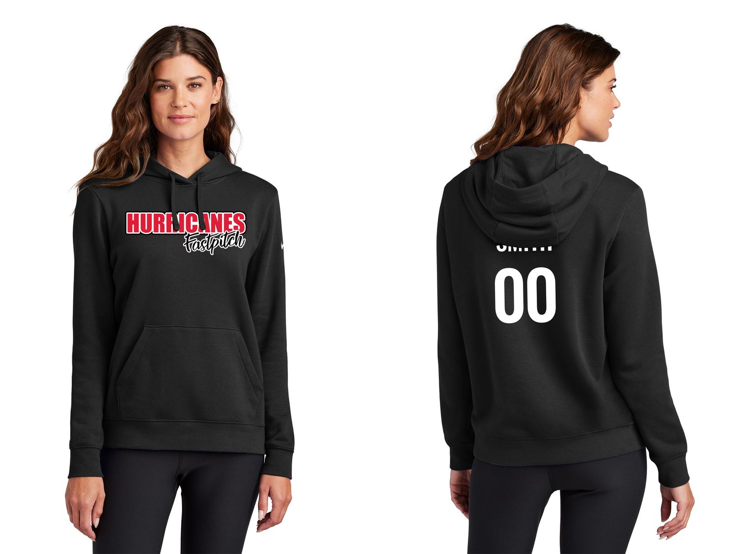 Nike Women's Cotton Fleece Hooded Sweatshirt - Black, Dark Grey Heather, White