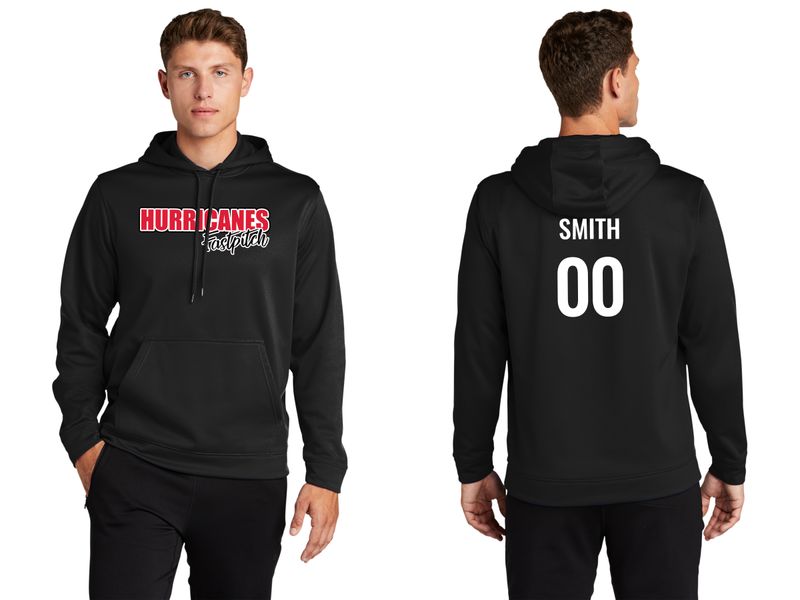 Sport Tek Performance Hooded Sweatshirt - Black/ Dark Grey/ White