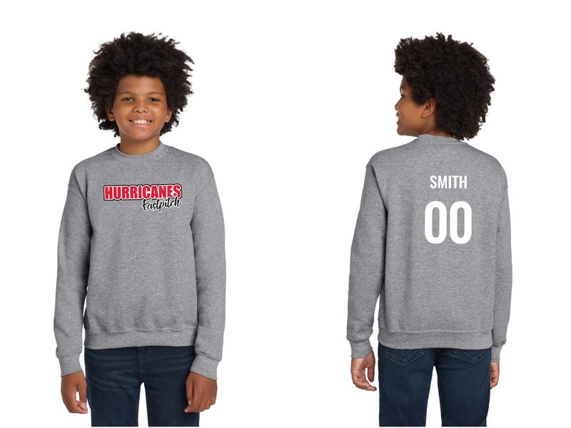 Youth Cotton Blend Crewneck Sweatshirt - Black/ Sport Grey, White