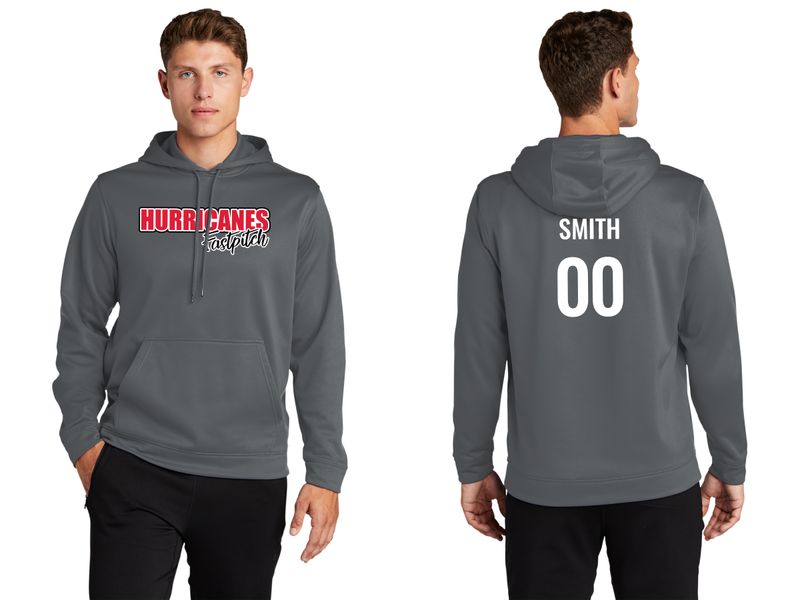 Sport Tek Performance Hooded Sweatshirt - Black/ Dark Grey/ White