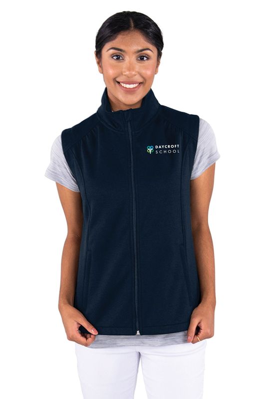 Women's Seaport Full Zip Performance Vest- Navy, Grey, Black
