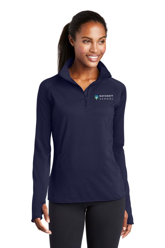 Women's Sport-Tek Stretch 1/4 Zip Pullover- Navy, Black