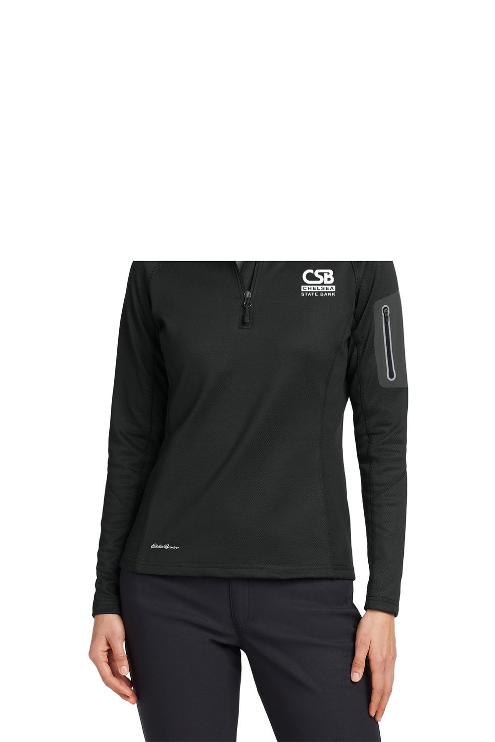 NEW Eddie Bauer Women's 1/2-Zip Performance Fleece- Black