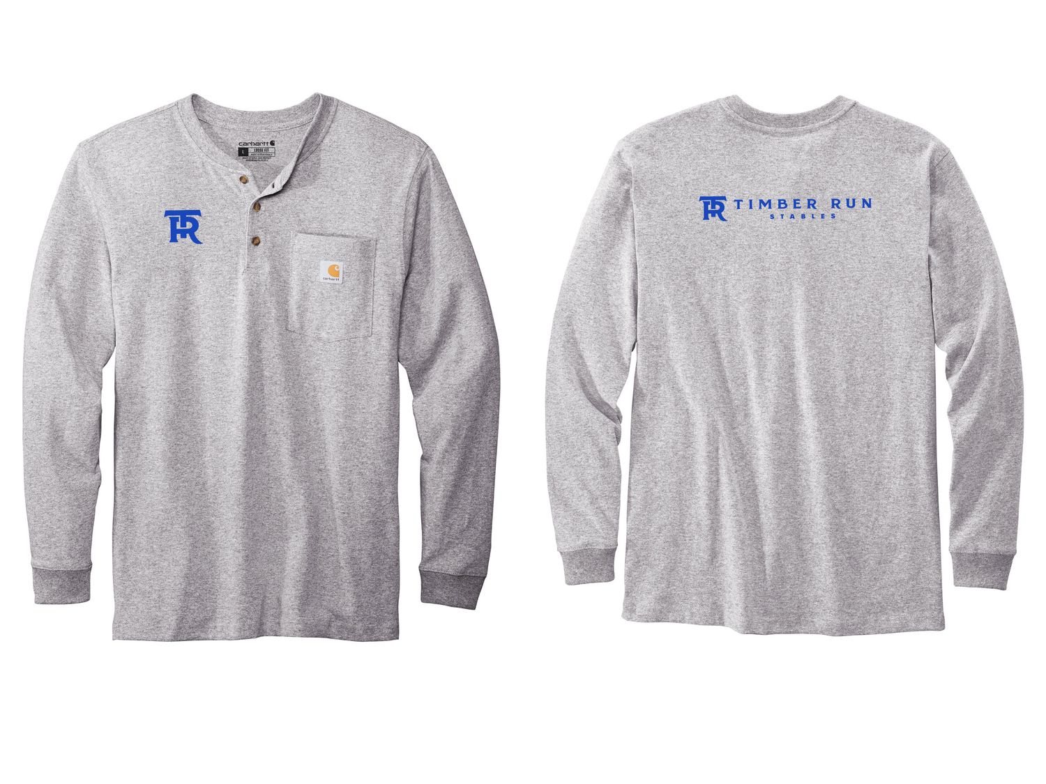Carhartt Long Sleeve Henley T-Shirt- Heather Grey, Navy, Carbon Heather