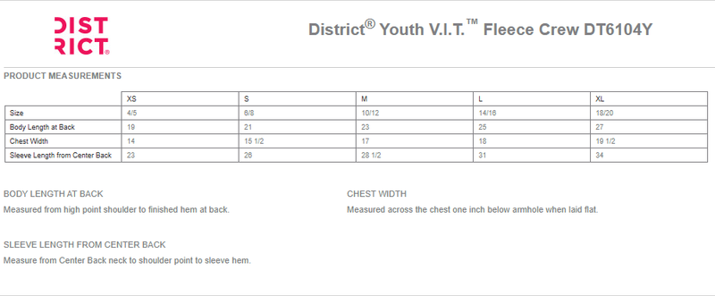 District Youth V.I.T. Fleece Crew- Black