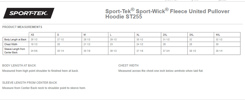 Sport-Tek Sport-Wick Fleece United Pullover Hoodie- Black/ Red
