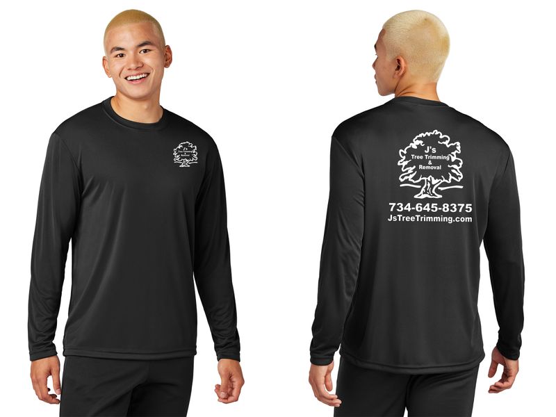 Adult Long Sleeve Performance T-shirt- Black, Royal, Neon Yellow