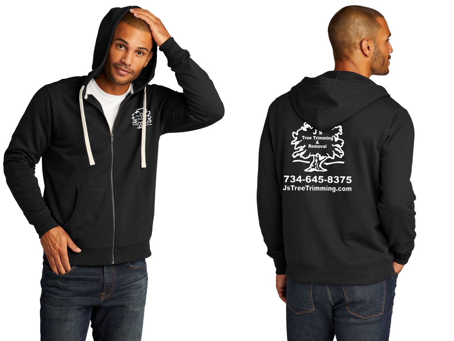 Unisex District Re-Fleece Full-Zip Hoodie- Black, Light Grey Heather, Navy