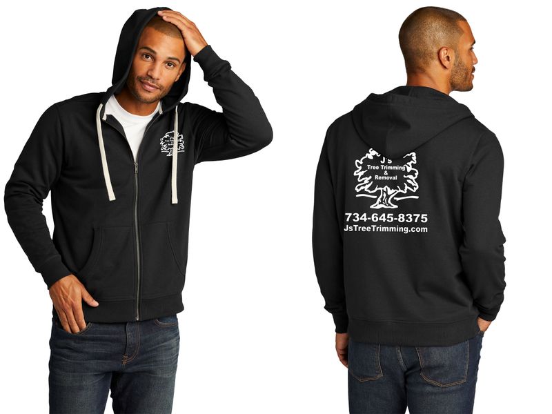 Unisex District Re-Fleece Full-Zip Hoodie- Black, Light Grey Heather, Navy