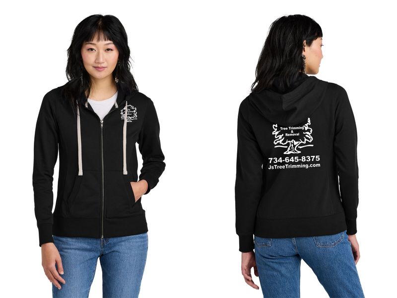 District Women's Re-Fleece Full-Zip Hoodie-Black, Light Heather Grey, Navy