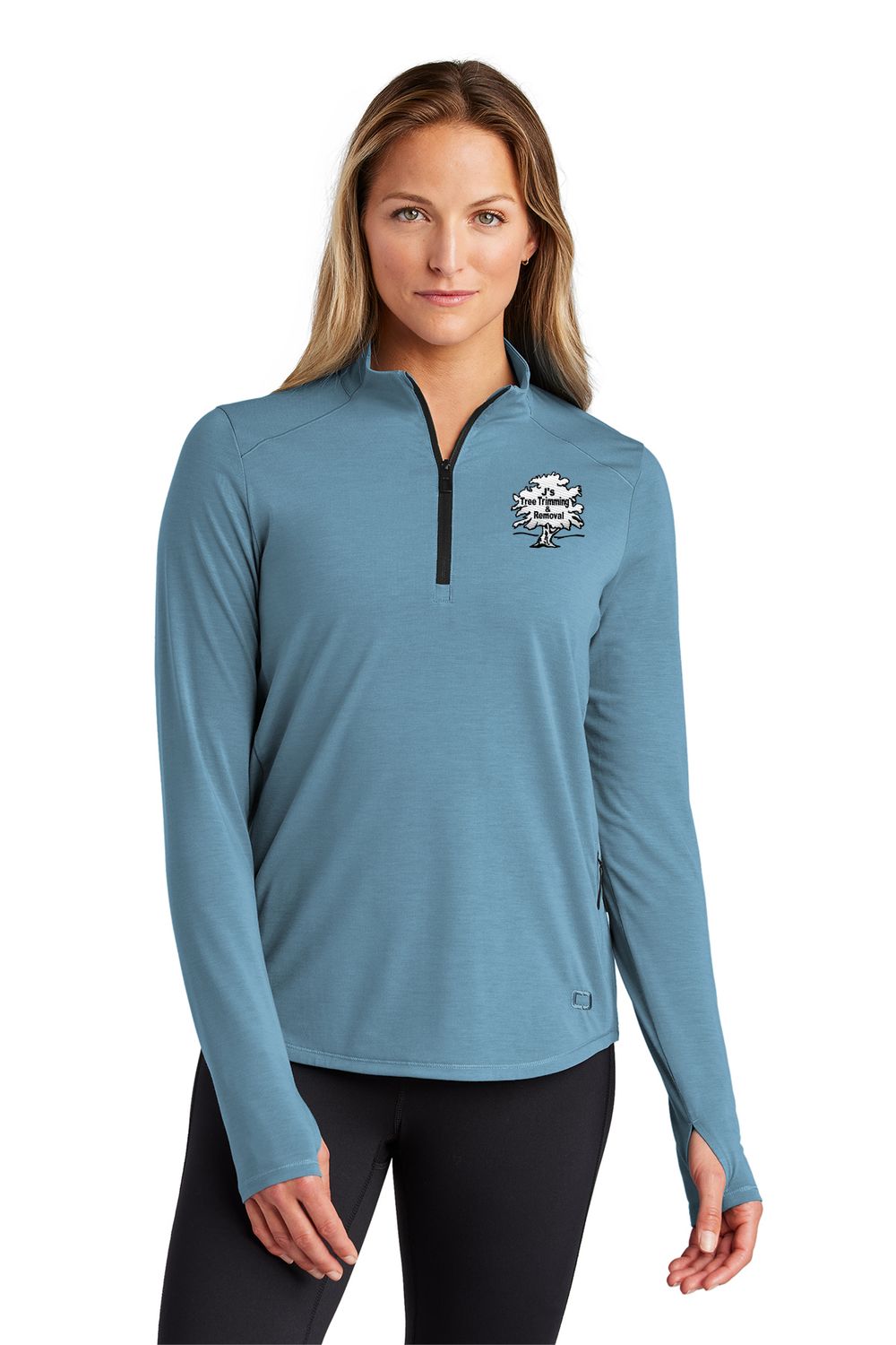OGIO Ladies Motion 1/4-Zip- Black, Grey, Blue Mist