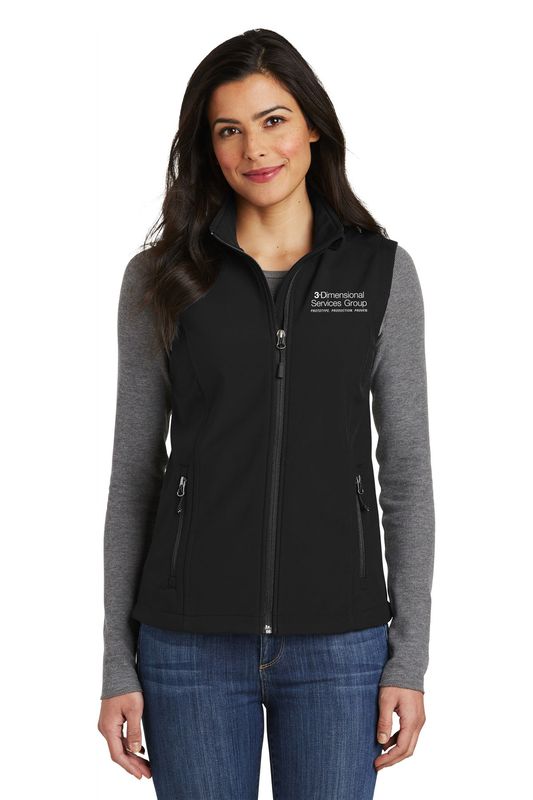 Ladies Core Soft Shell Vest - Black, Grey, Black Charcoal Heather, Navy