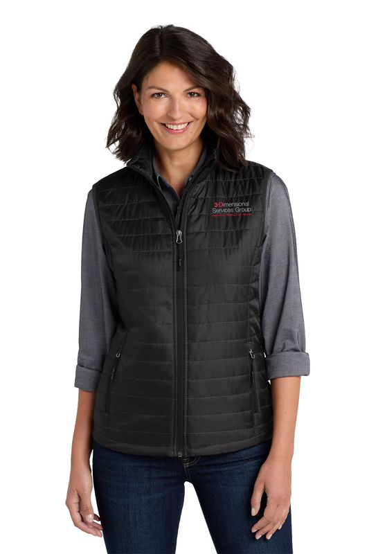 Port Authority Ladies Packable Puffy Vest - Black, Blue, Grey