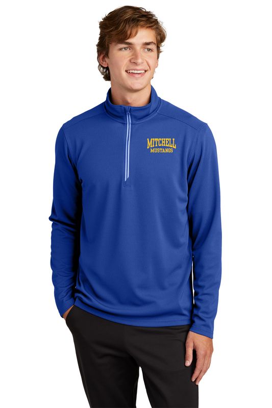NEW Sport-Tek Textured 1/4-Zip Pullover - Royal/Dk Grey/Black/Navy