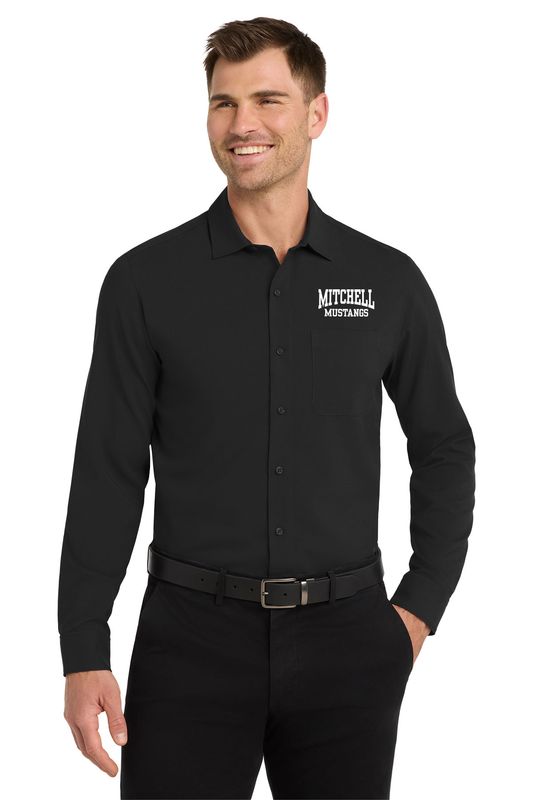 NEW Adult Long Sleeve Performance Staff Shirt- Black, Graphite, Royal Blue, Navy