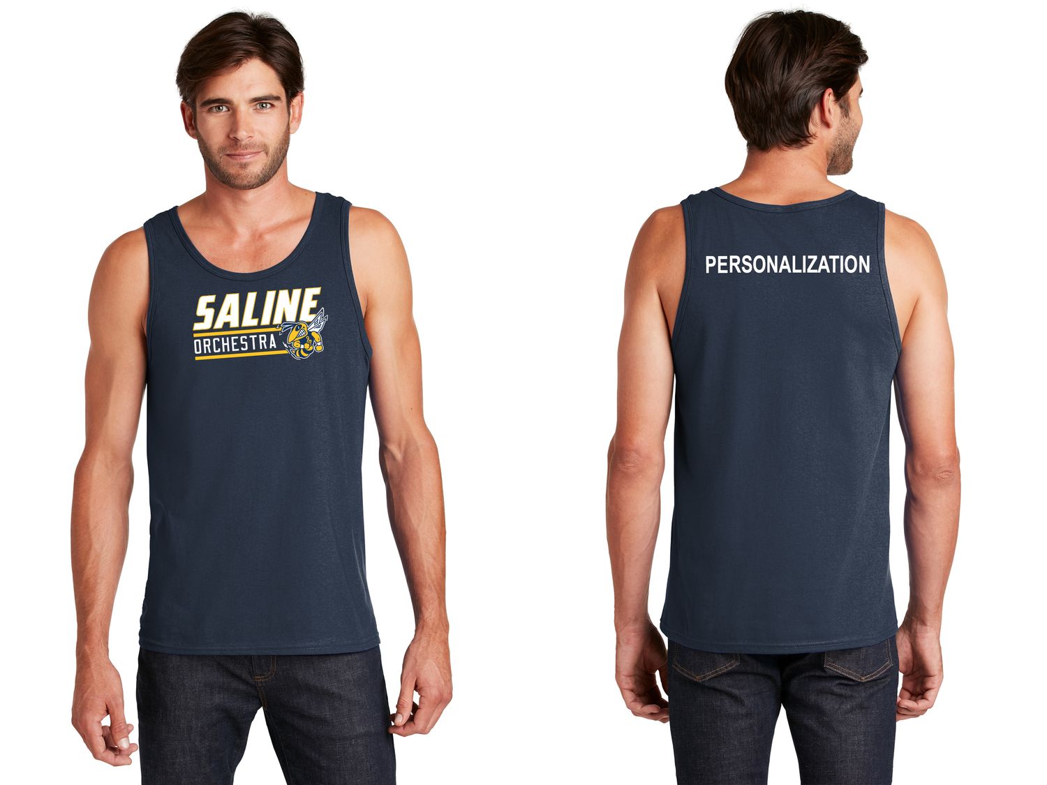 Unisex Cotton Tank- Navy, Grey, White
