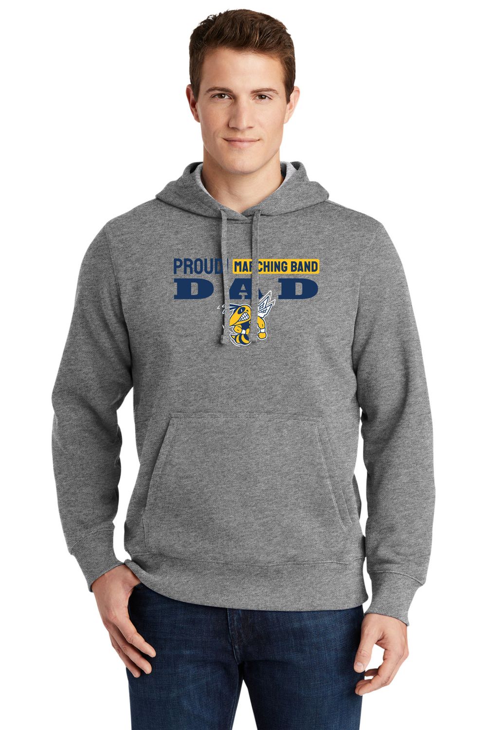 *Supporter* Adult Pullover Hooded Sweatshirt- Navy, Grey