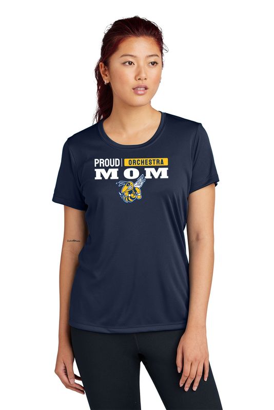 *Supporter* Ladies Short Sleeve Performance Tee- Navy, Concrete Grey