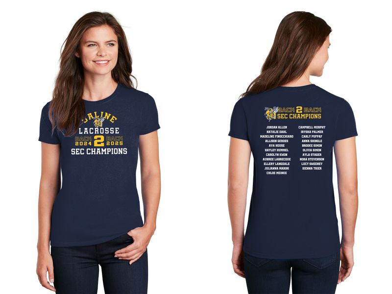 Championship T-Shirt: Ladies Basic Cotton Tee-Navy