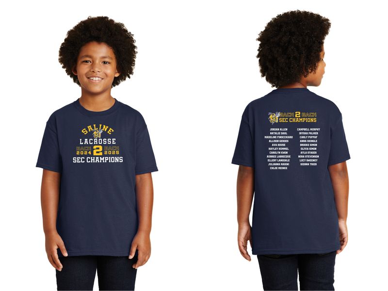 Championship T-Shirt: Youth Basic Cotton Short Sleeve Tee - Navy