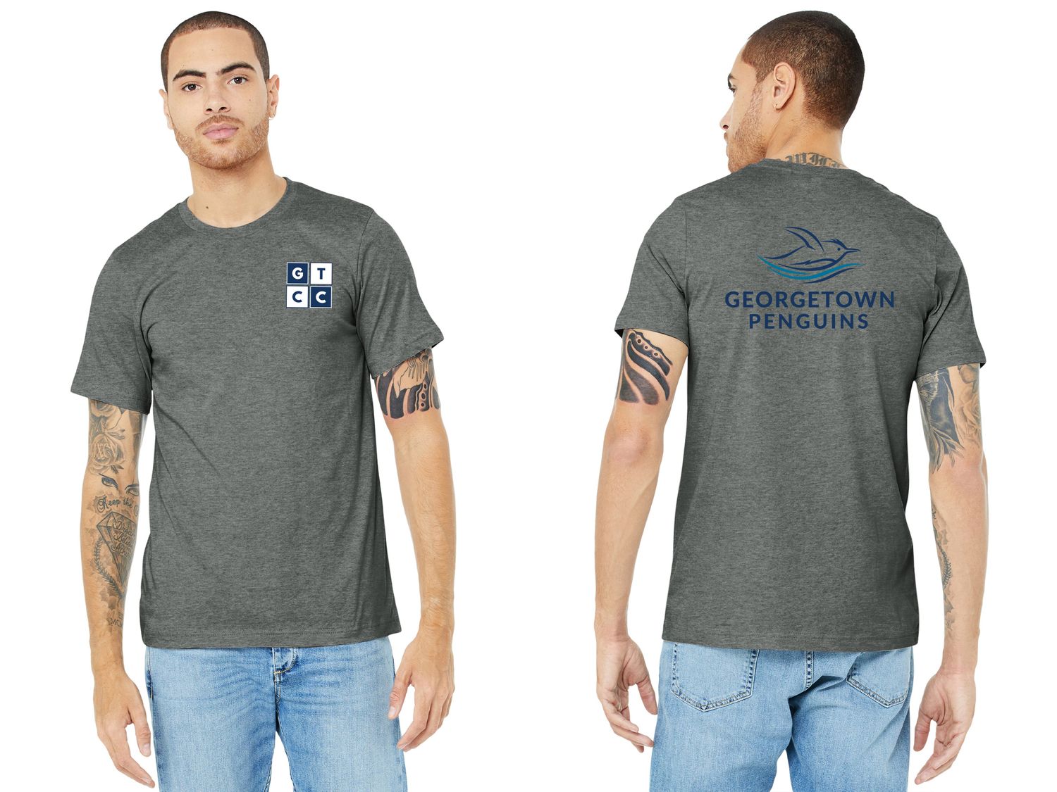 Adult Soft Cotton T-Shirt - Heathered Grey, Heathered Ice Blue, Navy, White