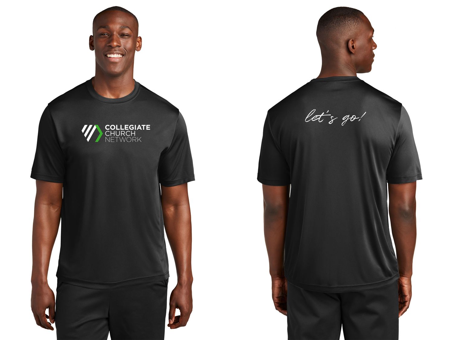 Adult Short Sleeve Performance Tee- Black, White, Concrete Grey