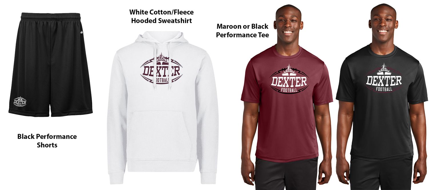 NIKE PLAYER PACK - Includes Nike Cotton Hood in White with Last Name (No youth sizes), Nike Shorts (No youth sizes), and Performance T-shirt in Black or Maroon (Youth Sizes Available)