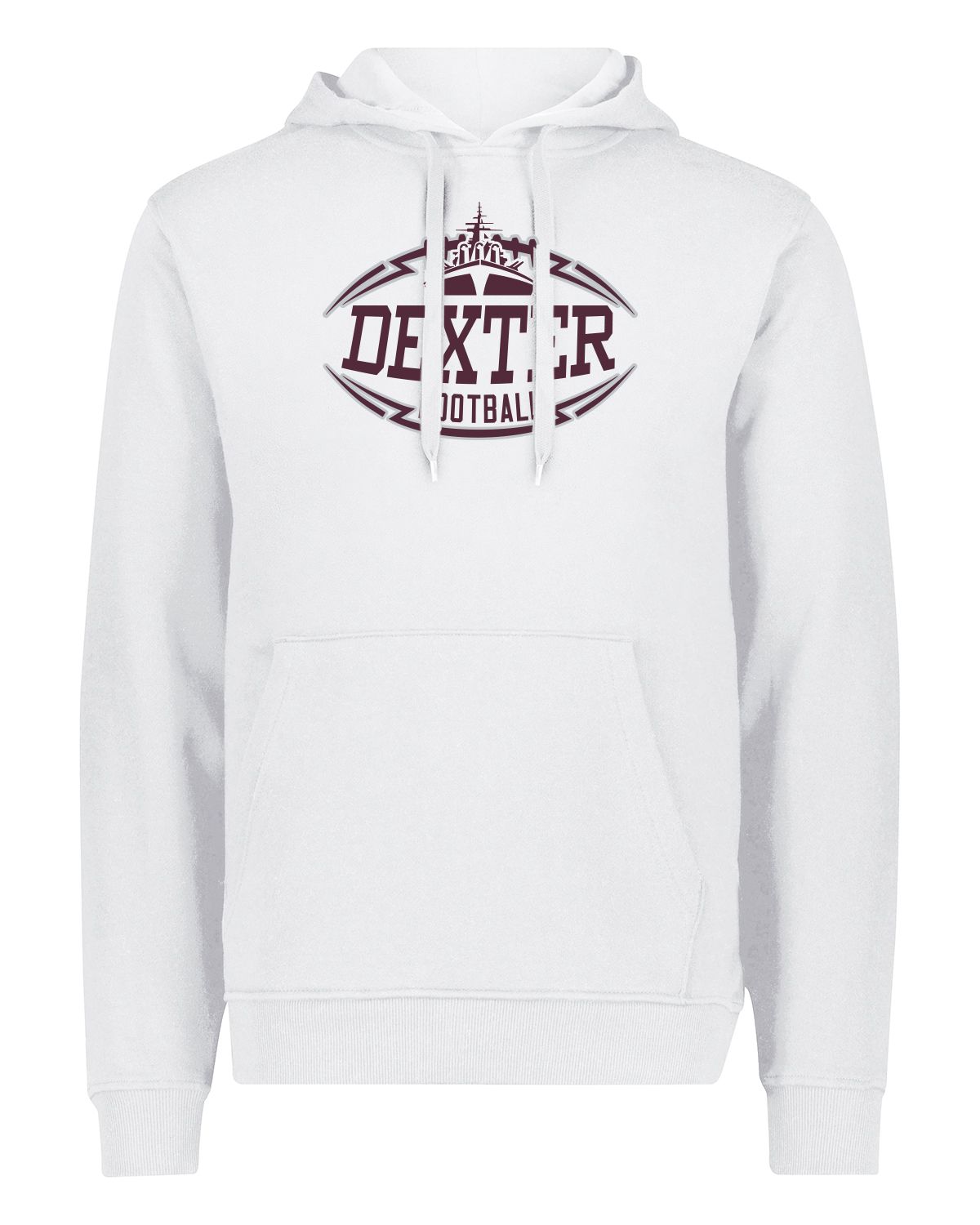 (OPTIONAL PLAYER PACK ITEM) Cotton Fleece Hooded Sweatshirt -WHITE (Youth Sizes Available)
