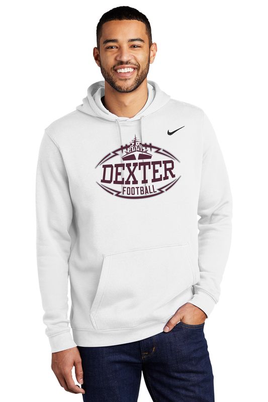 (OPTIONAL NIKE PLAYER PACK ITEM) Nike Club Fleece Hooded Sweatshirt-WHITE (No Youth Sizes Available)