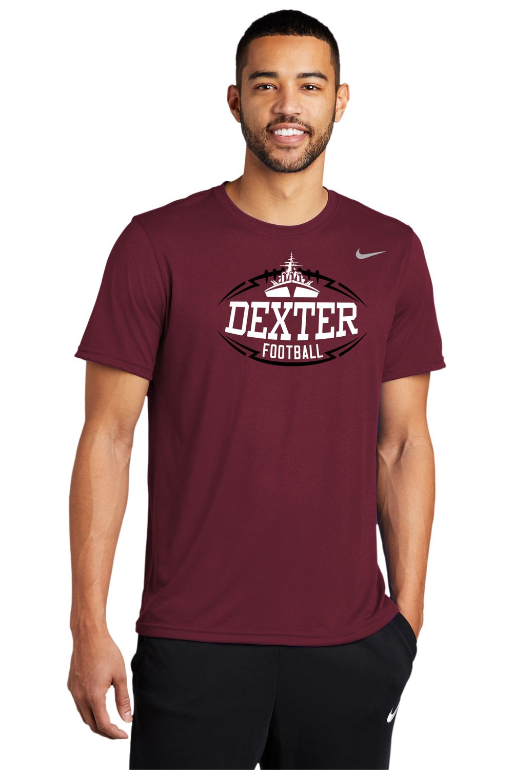 (OPTIONAL NIKE PLAYER PACK ITEM) Nike Performance Short Sleeve Tee (Youth Sizes Available) - Maroon