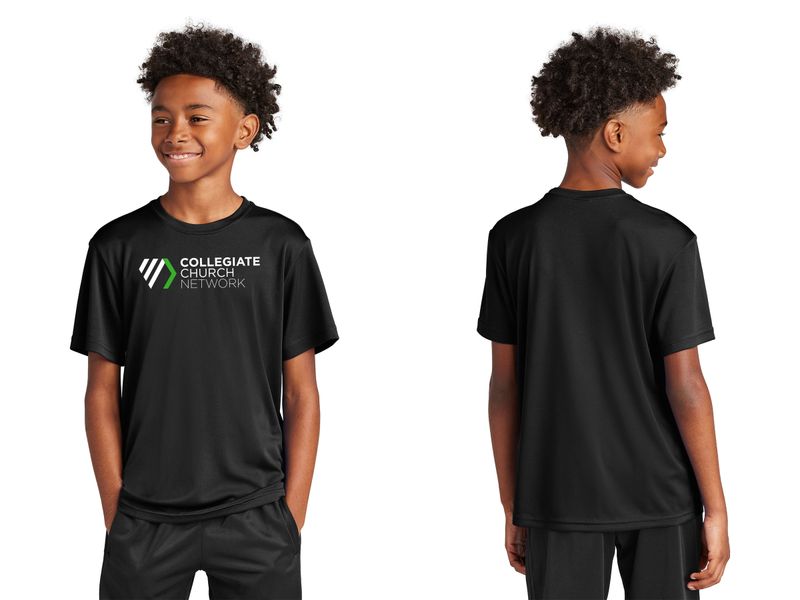 Youth Short Sleeve Performance T-shirt- Black, Concrete Grey, White