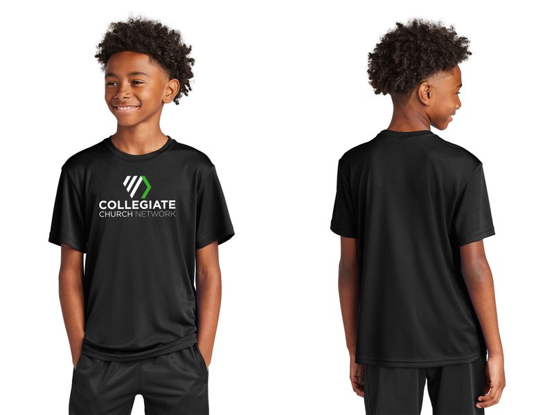 Youth Short Sleeve Performance T-shirt- Black, Concrete Grey, White