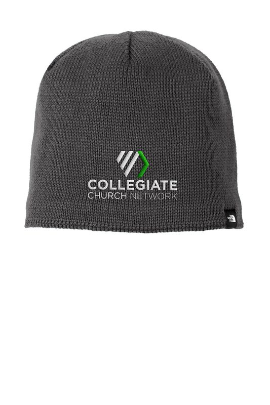 North Face Mountain Beanie- Asphalt Grey, Black, White