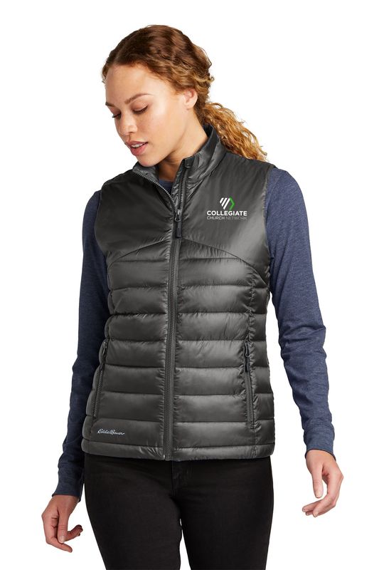 Eddie Bauer Women's Quilted Vest- Black, Grey