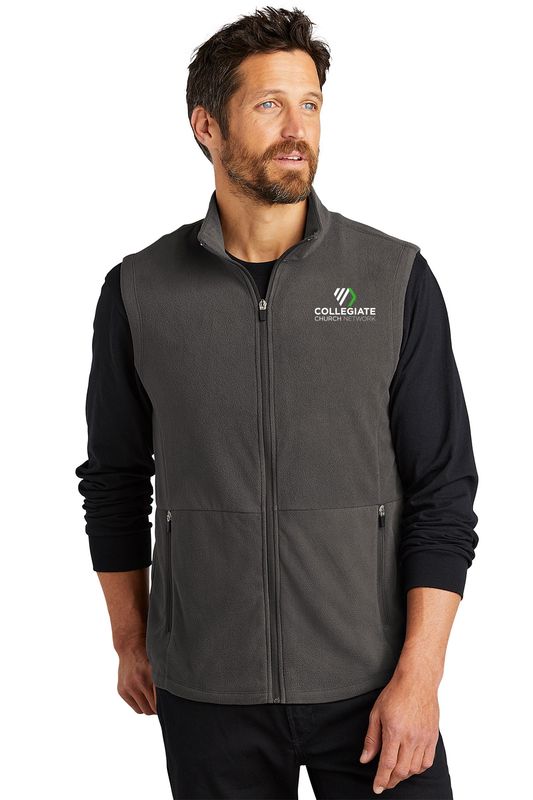 Port Authority Accord Microfleece Vest- Black, Grey