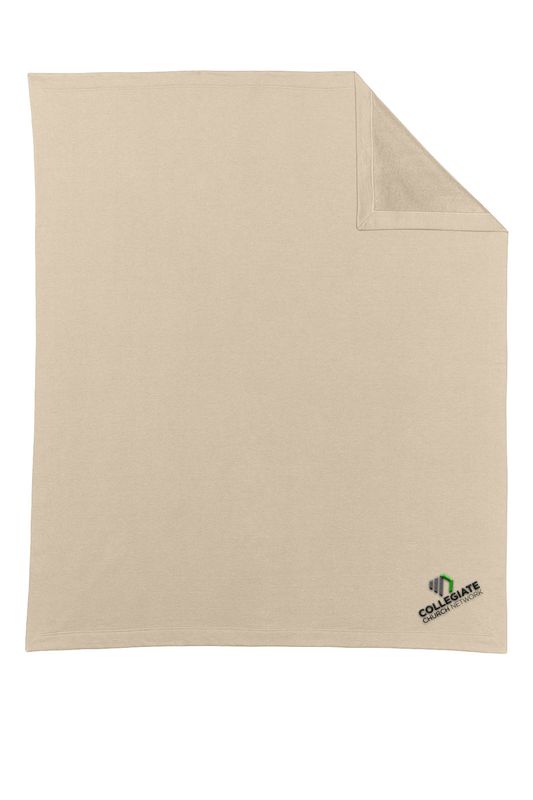 Gildan Heavy Blend Fleece Stadium Blanket- Black, Sand