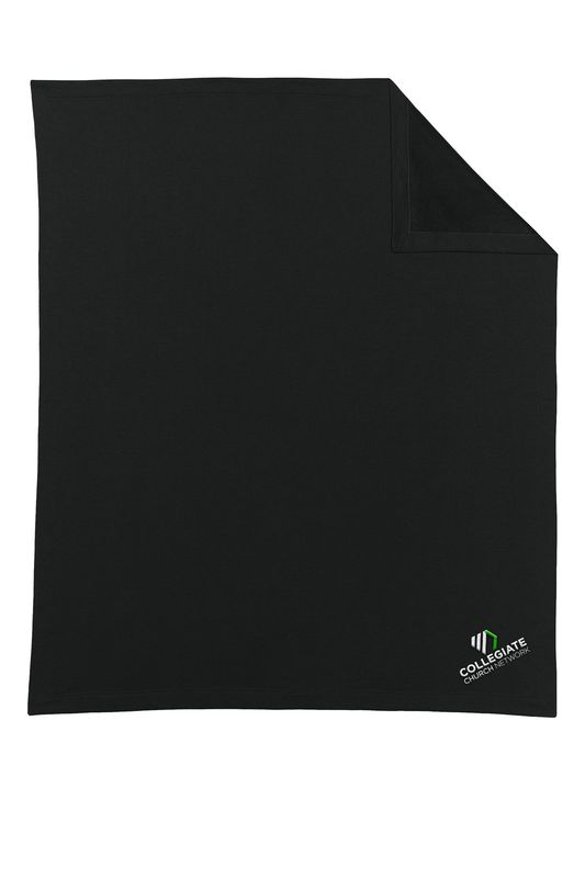 Gildan Heavy Blend Fleece Stadium Blanket- Black, Sand