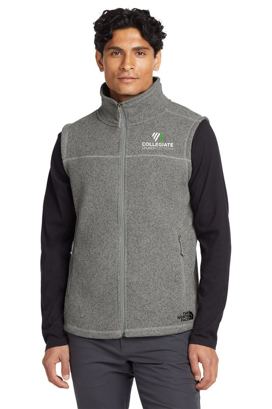 The North Face Sweater Fleece Vest- Black, Grey