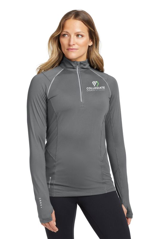OGIO Ladies Nexus 1/4-Zip Pullover-Blacktop, Gear Grey