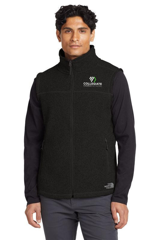The North Face Sweater Fleece Vest- Black, Grey
