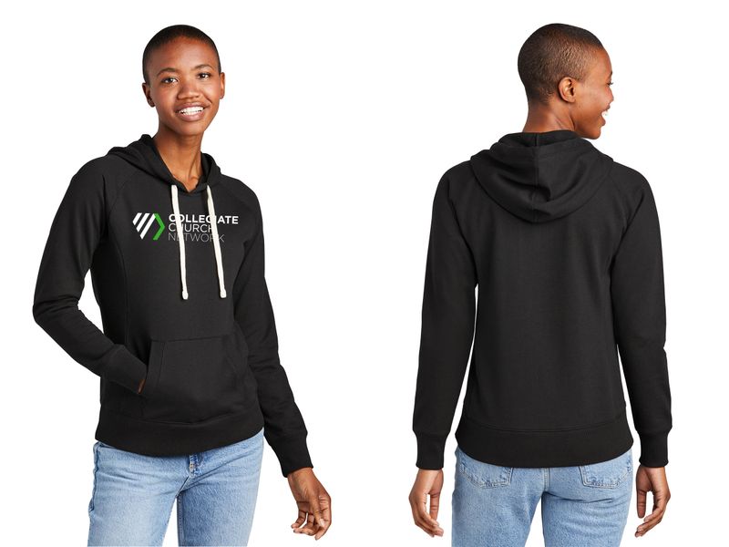 Women&#39;s Re-Fleece Hoodie- Black, Light Heather Grey