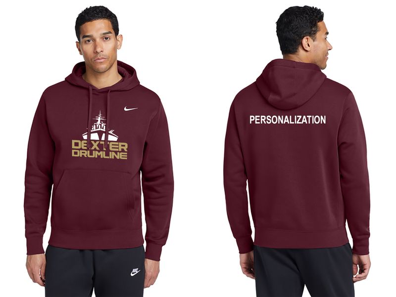 Unisex Nike Club Fleece Hoodie - Black/Maroon/Heather Grey