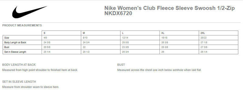 Nike Ladies Club Fleece Sleeve Swoosh 1/2-Zip- Navy, Dark Grey Heather, White