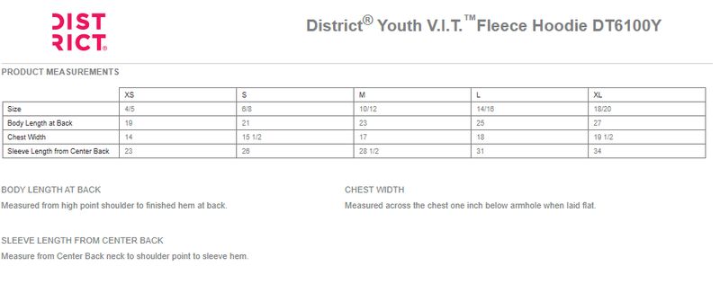 District Youth Fleece Full Zip Hood- Royal