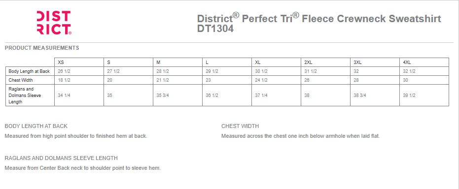 District Perfect Tri Fleece Crewneck Sweatshirt- White, Navy, Black District Perfect Tri Fleece Crewneck Sweatshirt- White, Navy, Black