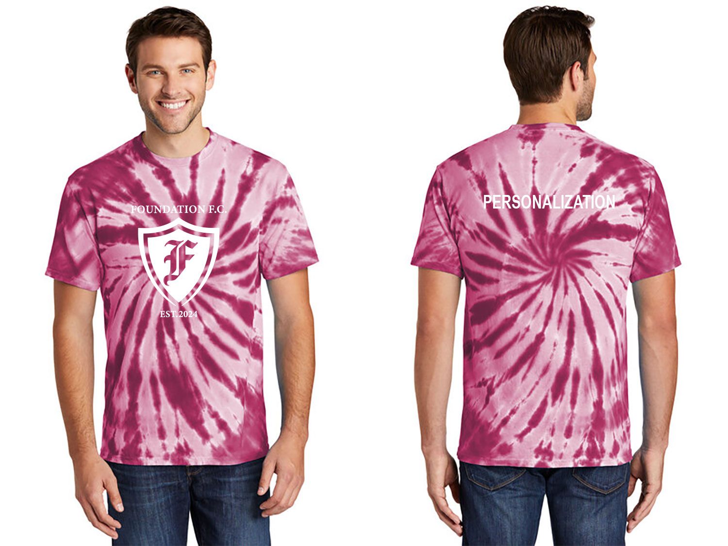 NEW Unisex Tie-Dye Tee- Maroon, Rainbow, Black
